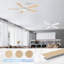 42" 5 - Blade Smart Outdoor Indoor White Ceiling Fan with LED Lights, Remote, Voice Control via Alexa, Dimmable, 6 speeds-241851666-241851657