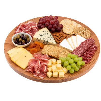 Plateau tournant Lazy Susan en bois d'acacia de 56 cm (22 pouces), plateau de service rotatif à 360° pour charcuterie, amuse-gueules, ustensiles de cuisine et décoration de table, plateau tournant à poser sur la table, naturel