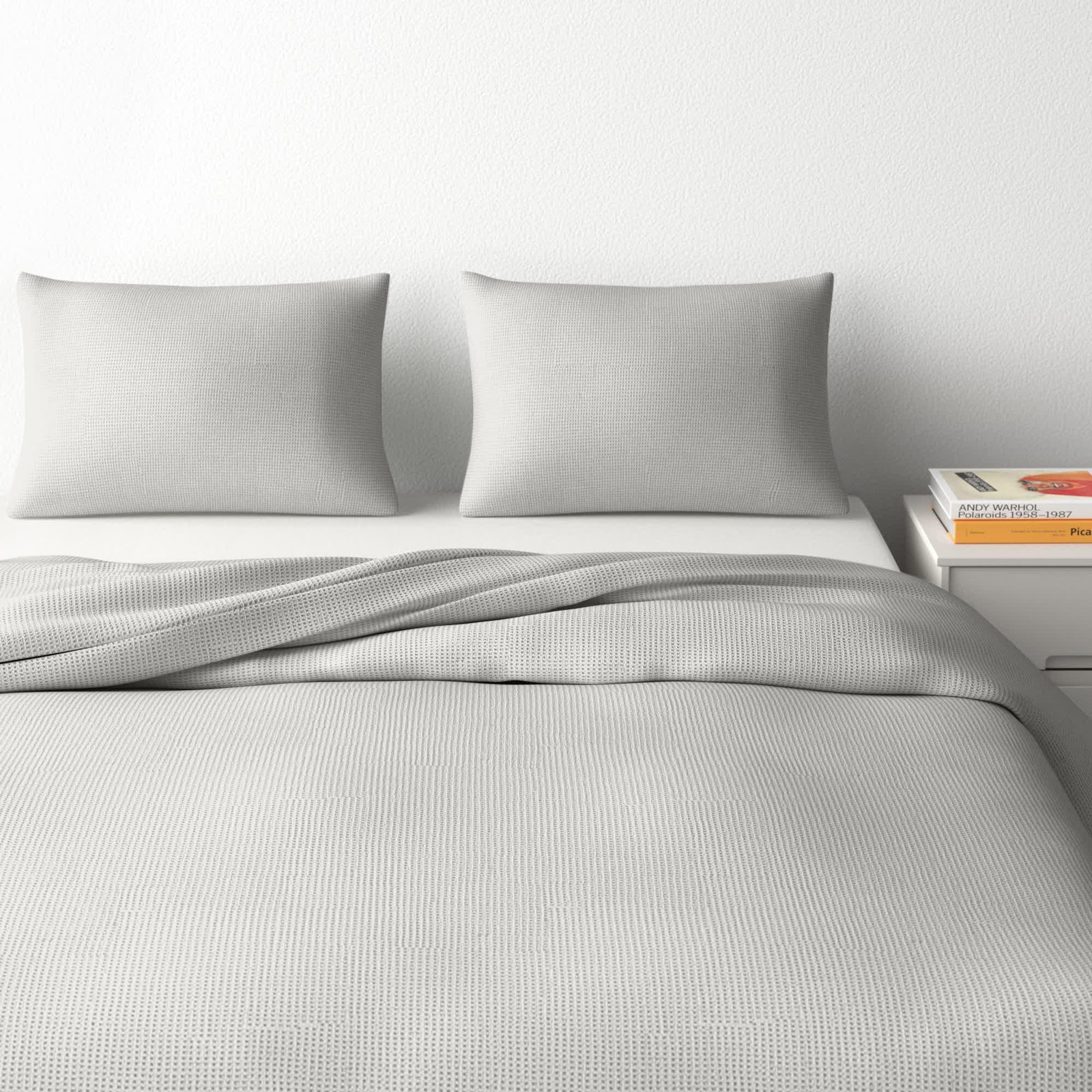 Kappa Cotton Duvet Cover Set, Queen Duvet Cover + 2 Standard Shams, Light Gray