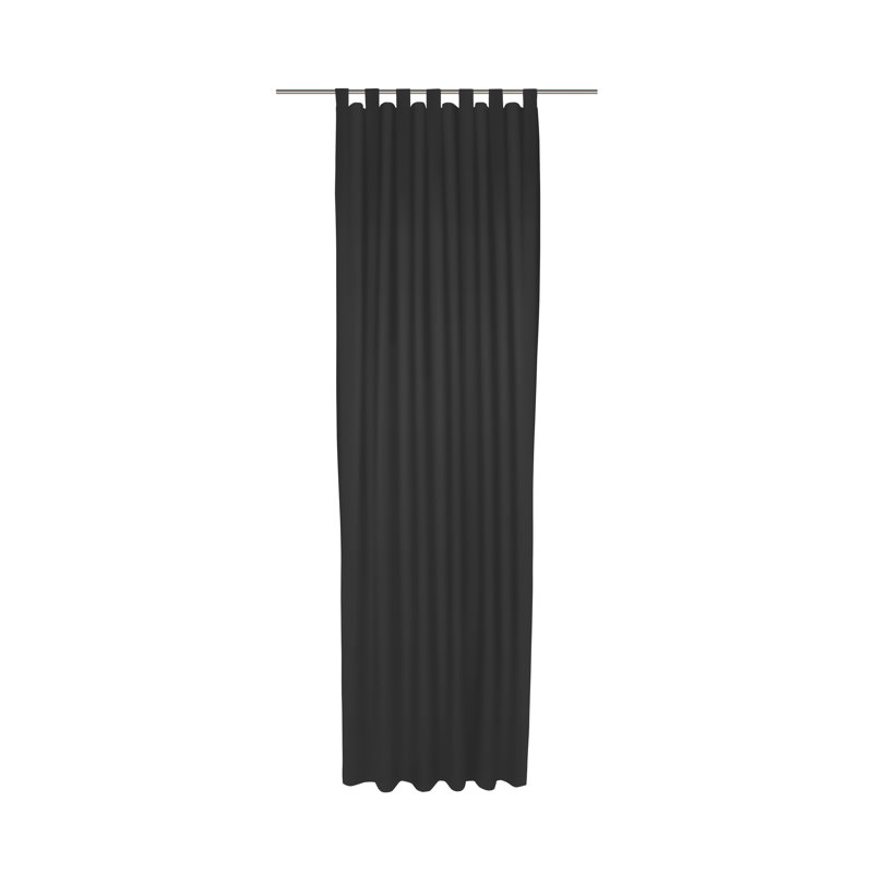 Polyester Blackout Tab Top Curtain Panel, 142cm Width x 345cm Drop, Black