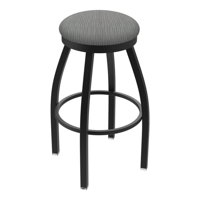 Tabouret pivotant80280 Misha, Tissu - alpin graphique, Noir froissé, Tabouret de bar (assise de 30 po de hauteur)