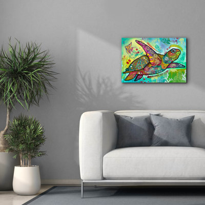 «Sea Turtle 2» par Dean Russo, art mural sur toile
