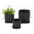 Cole And Grey 3 Piece Ceramic Ribbed Planter With Attached Saucer Set-1050279592