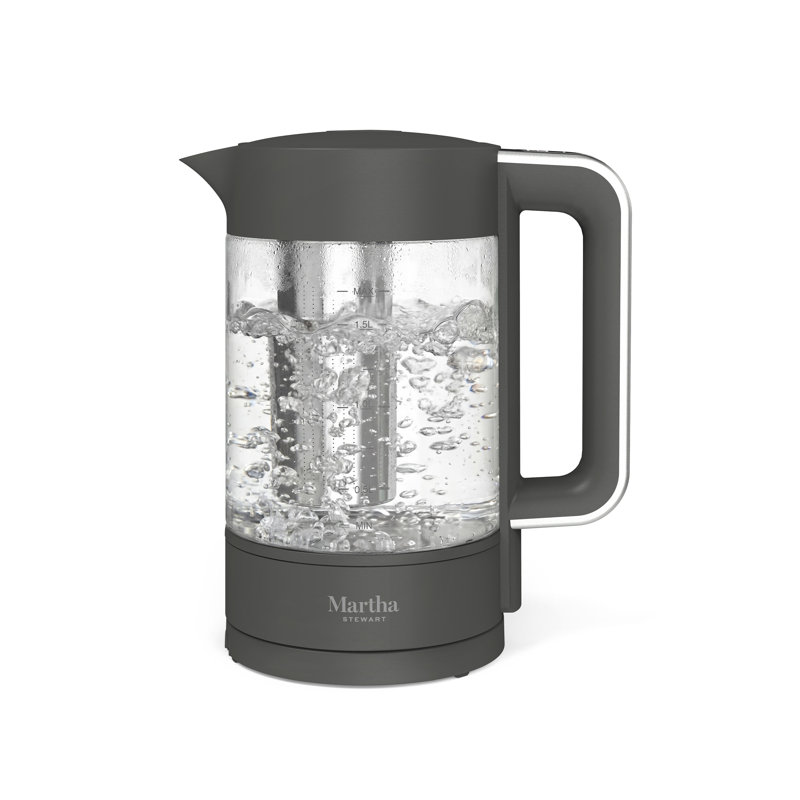 Bouilloire électrique 7 tasses avec infuseur à thé Martha Stewart, Caviar