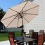 Parasol de marché octogonal 9 pi avec bouton-poussoir Delaplaine - Beige-1130741631