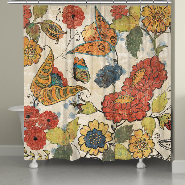 Glendale Floral Shower Curtain, 71" H x 74" W
