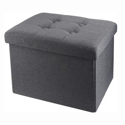 Latitude Run® Foldable Ottoman Foot Rest Footstool Bench For Living Room With Storage: Compact Ottoman With Storage