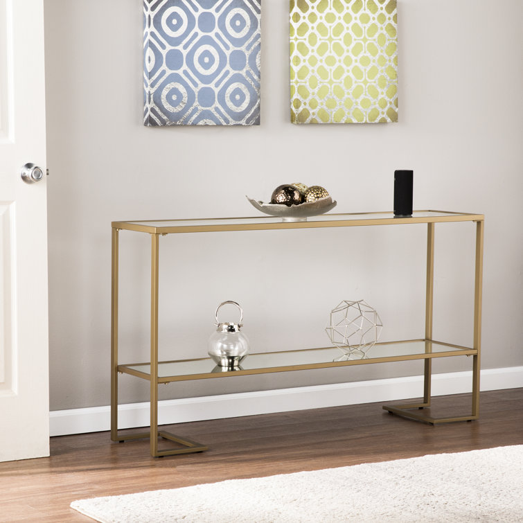 Luisdavid 52'' Glass Top Console Table