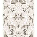 Bazaar Metallic Jungle Menagerie Damask 33' L x 21" W Wallpaper Roll