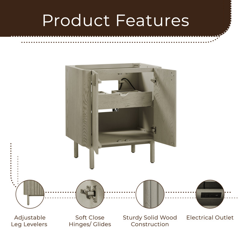 Blakely 30 in. W Single Bathroom Vanity Base, Gray