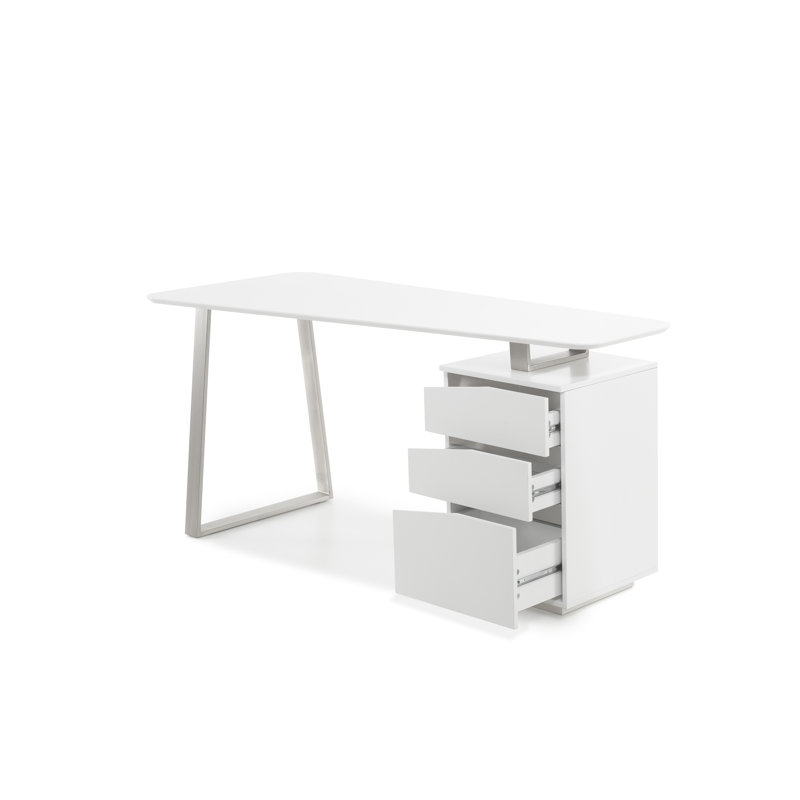 Fleming Solid Wood Stainless Steel Writing Desk