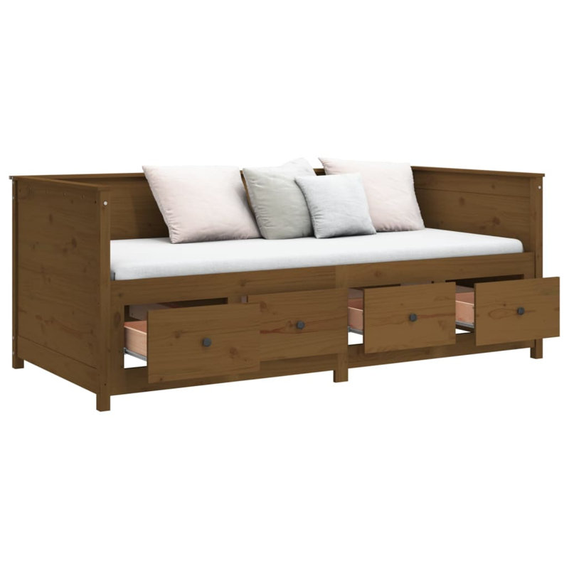 Farreli Solid Wood Ddaybed, Brown, 90 x 190 cm