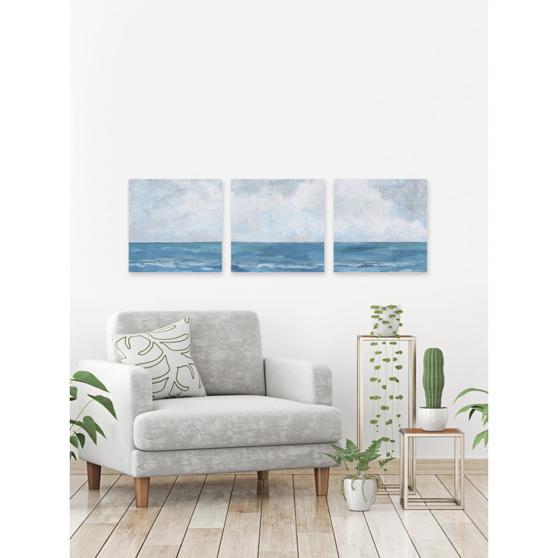 " Happy By The Sea " 3 - Pieces, 32" H x 32" W