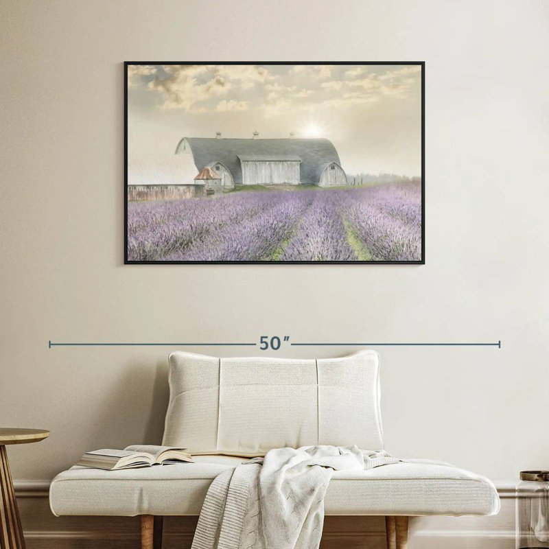 Lavande matinale, Cadre flottant noir, 40 po x 27 po