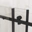 Porte de douche coulissante en verre trempé 6 mm, l 48 po, conception réversible, technologie anti-éclaboussures pour salle de bain noir mat, verre enduit de 6 mm de 6 mm, et lisse