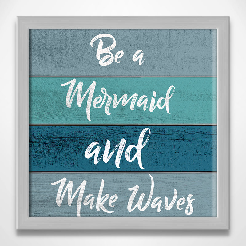 «Be a Mermaid», art, H 9 po x l 9 po x P 1,19 po, Encadré de boîte argent