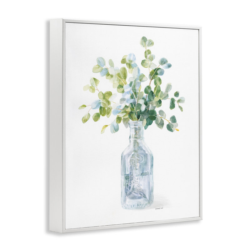 «Flower Jar Still Life Painting», impression sur toile, Giclée encadrée blanc bord de mer, H 20 po x l 16 po