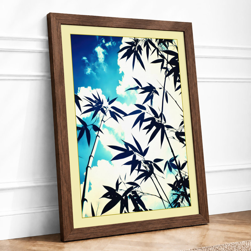 Bamboo Against Sky Japandi - Single Picture Frame Print, Walnut, A1 - 84.1 x 59.4 cm