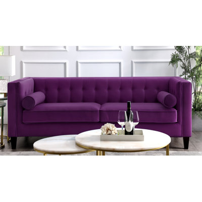 Arden Button Tufted Velvet Sofa For Living Room Entryway