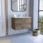 Meuble-lavabo flottant avec lavabo et 2 tiroirs