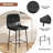 Bar Stools, 27.5" Mid Century Modern PU Leather Counter Height Stools, Upholstered Barstools With Metal Legs And Footrest, Armless Dining Chairs With Back For Kitchen Island-1880126160