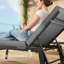 2 pièces de coussins de chaise de patio avec dossier, 72 po x 21 po x 3 po, coussins de remplacement avec attaches pour chaise longue d'extérieur, gris-639692478