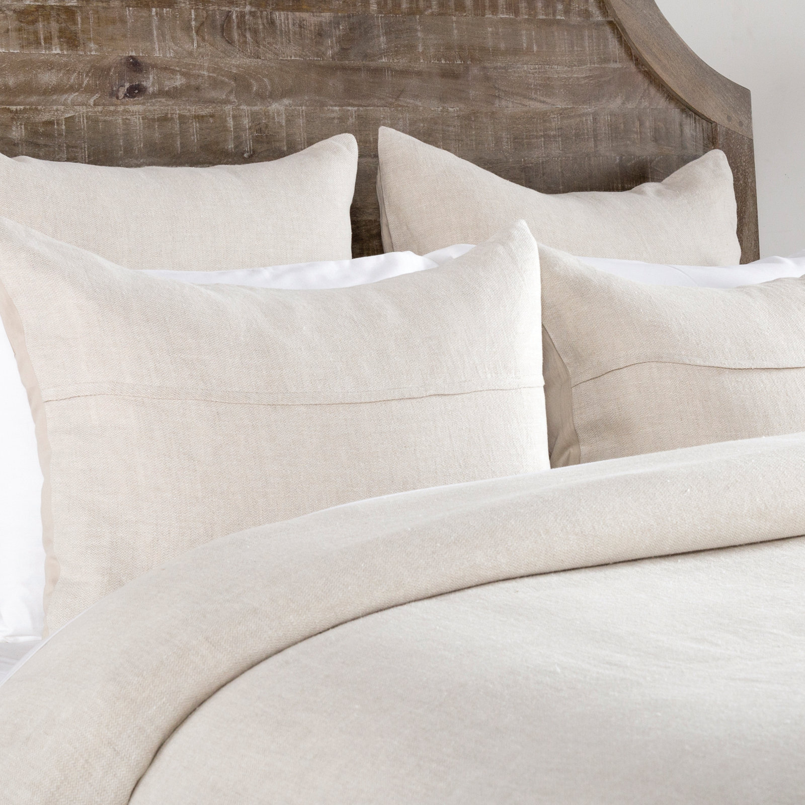 Burnes Linen Sham Set, Standard/Twin, Beige