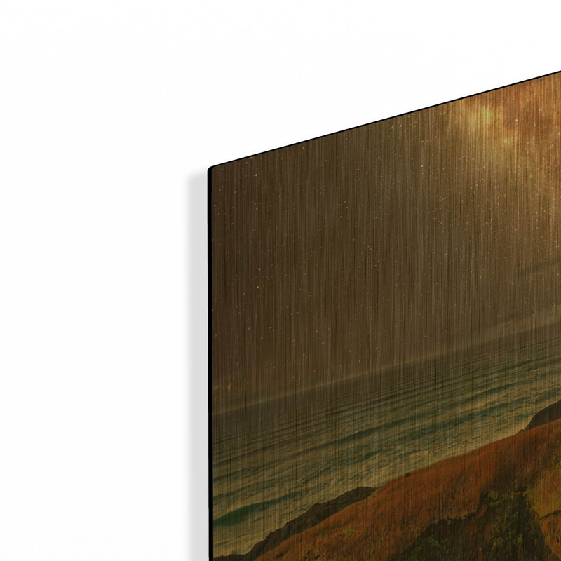 Tableau mural en métal doré « Phare de la Voie lactée » de Luxe, 40,6 cm x 30,5 cm, 16 po x 12 po
