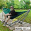 Hamac réglable pliable avec support - Support de hamac pour pique-nique et filet de hamac en polyester à 2 couches pour 2 personnes avec sac de transport, paon-1662713007