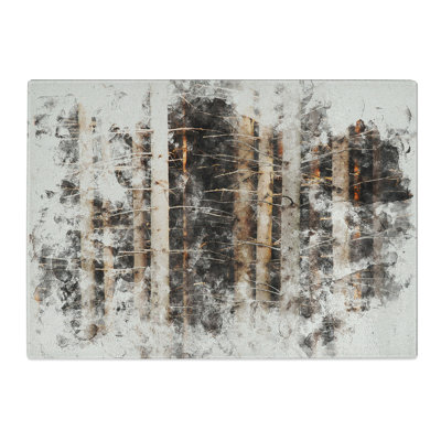 Bare Trees Watercolour Chopping Board