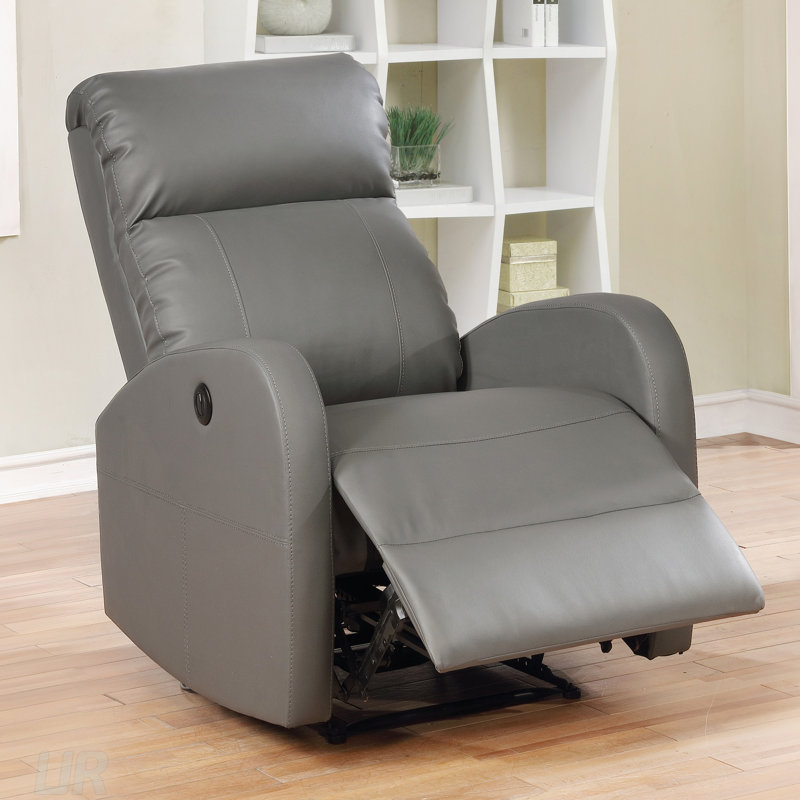 Fauteuil inclinable électrique SEAN - Détente après le travail et sieste, pour étude / détente à domicile, commande à bouton-poussoir et port USB, revêtement en cuir durable infusé