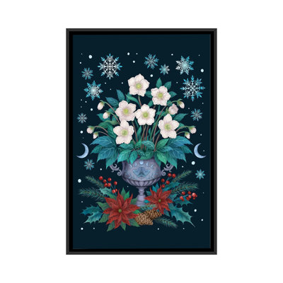 Rose de Noël - reproduction d'art murale - toile encadrée