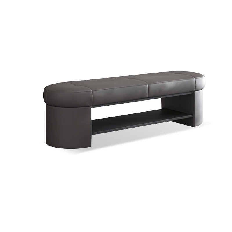 Upholstered Bench, Dark Gray