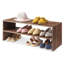 Range-chaussures moderne en bois empilable avec 2 tablettes pour le rangement de chaussures organisé-206979943