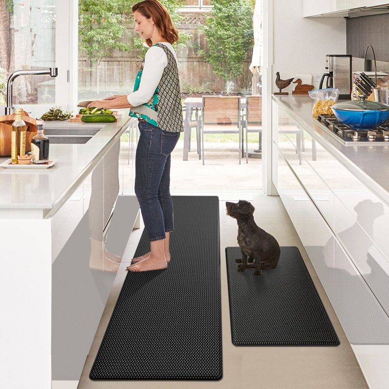 Dipson Anti-Fatigue Non-Skid Kitchen Mat, Black, Runner 44cm W x 150cm L/Runner 44cm W x 150cm L.