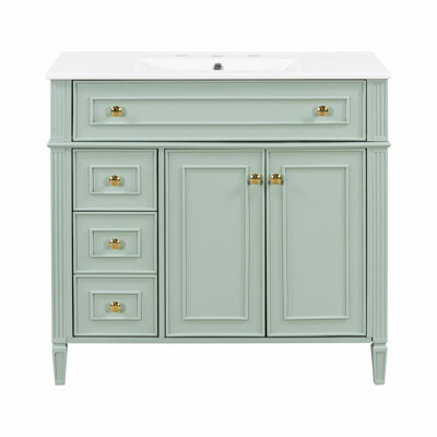 36-inch Bathroom Vanity with Sink, Flip-Out Drawer, Soft-Close Doors and Drawers