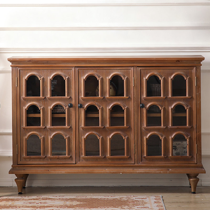 Modern Black Solid Wood Sideboard