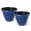 Ensemble de 2 pots à fleurs ronds en céramique artificielle bleu cobalt 19,5 po-995547855-995547891