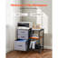 Classeur mobile avec 3 tiroirs en tissu et 2 tablettes ouvertes