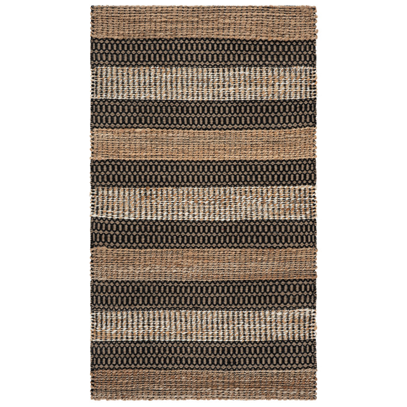 Friedland Geometric Flatweave Black/Natural Area Rug, Rectangle 3' x 5'