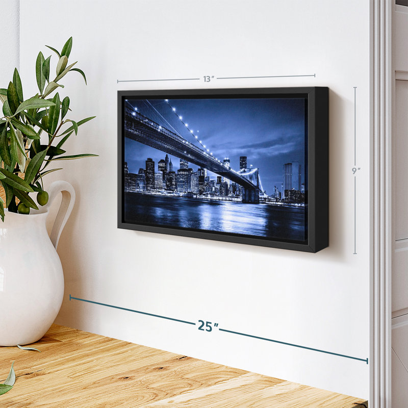 «Twinkling Brooklyn Bridge Wall Art», H 9 po x l 13 po