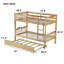 Lit superposé simple en bois d'hévéa avec lit gigogne, convertible en 2 lits simples, lit superposé simple avec échelle et garde-corps de sécurité
