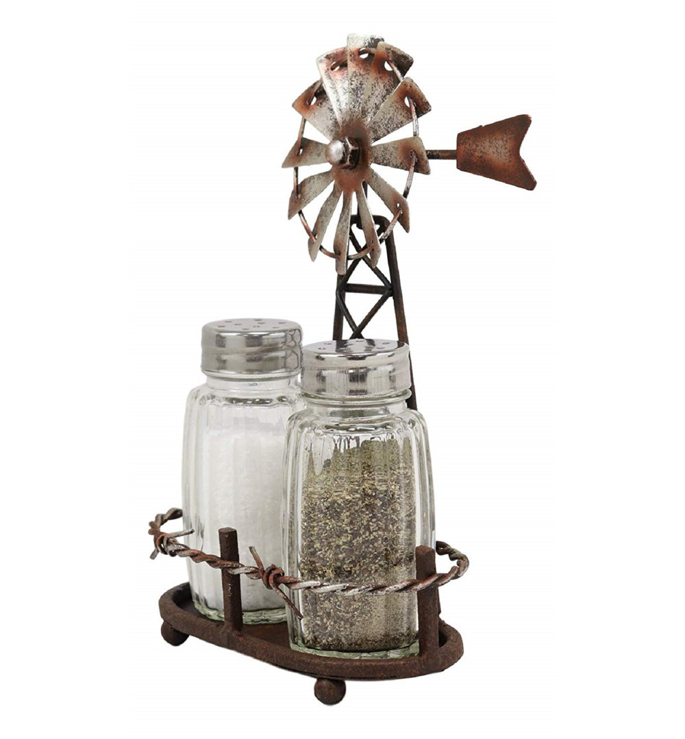 Brinlie Farm Agricultural Windmill Outpost Salt and Pepper Shaker Set Rosalind Wheeler