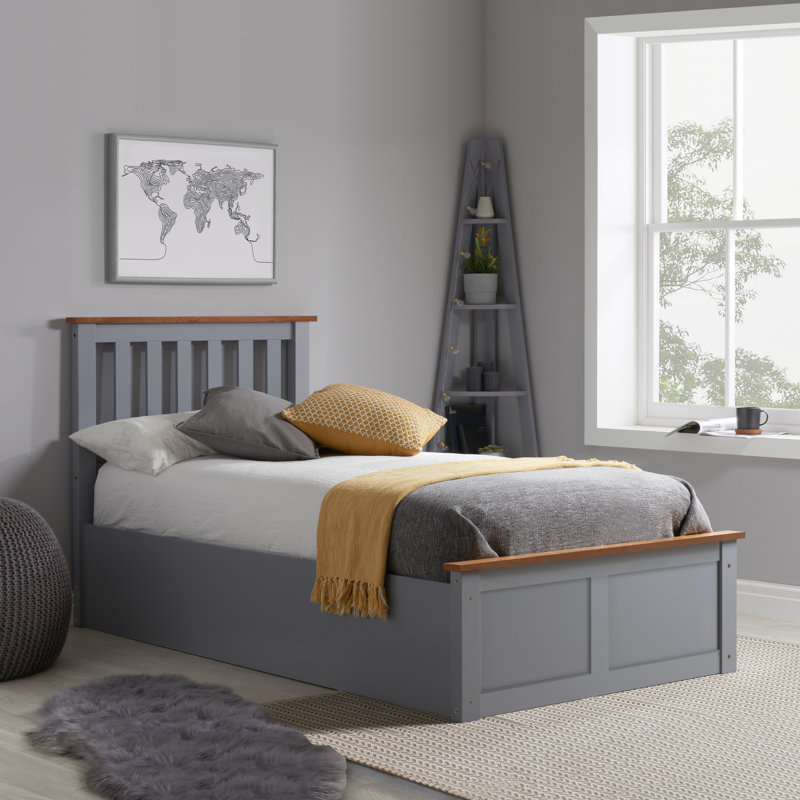 Verona Wooden Ottoman Bed, Stone Grey, Single (3')
