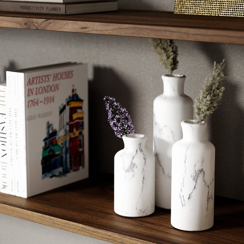 Vase de table en marbre, Blanc