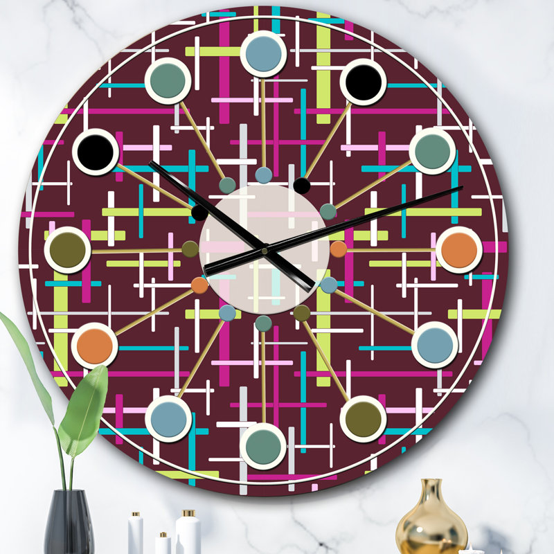 Horloge murale rétro Mid-Century, Surdimensionné