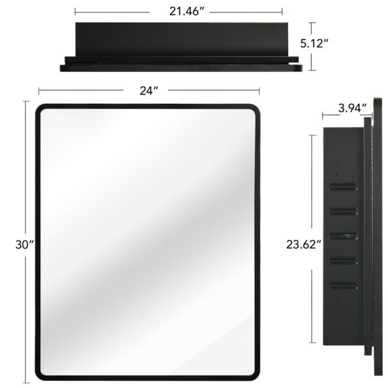 Kinzley Iron Rectangle Mirror, 30" x 24"