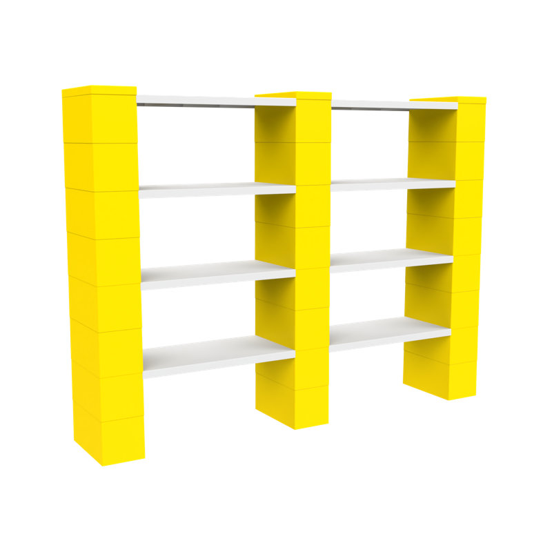 EverBlock 4 Level Double Shelving Kit, Yellow