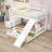 Twin Size Loft Bed With Staircase And Convertible Slide-1499454302