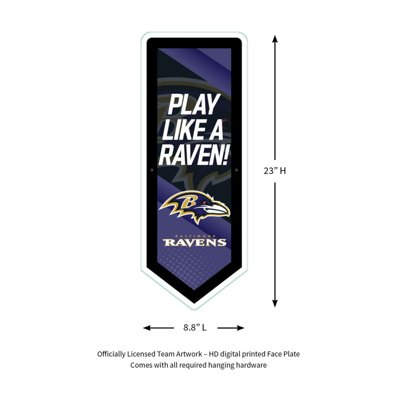 Plaque murale lumineuse NFL, Baltimore Ravens